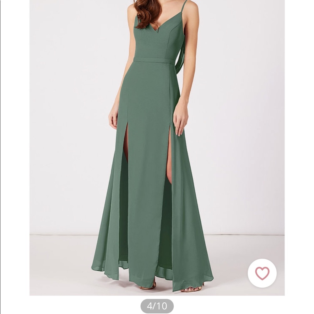 Azazie Candice dress size A2 color eucalyptus